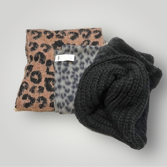 Lot/3 Fuzzy Soft Print/Solid Infinity Scarves Scarf - Picture 16 of 16